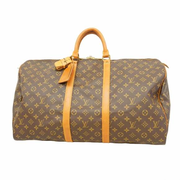 LOUIS VUITTON Brown Monogram Keepall 55 Boston Bag